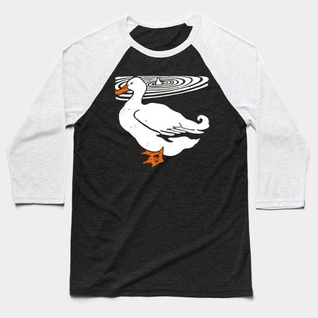 Victorian Ducks in Pond Baseball T-Shirt by Pixelchicken